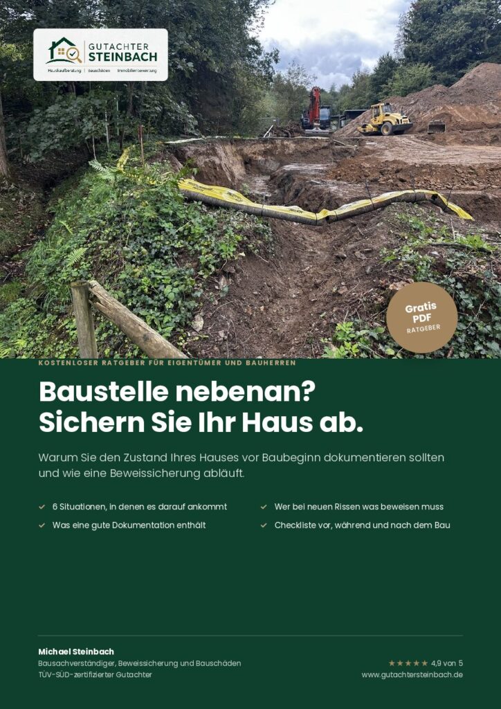 Baustelle nebenan? Sichern Sie Ihr Haus ab. – kostenloser Ratgeber als PDF