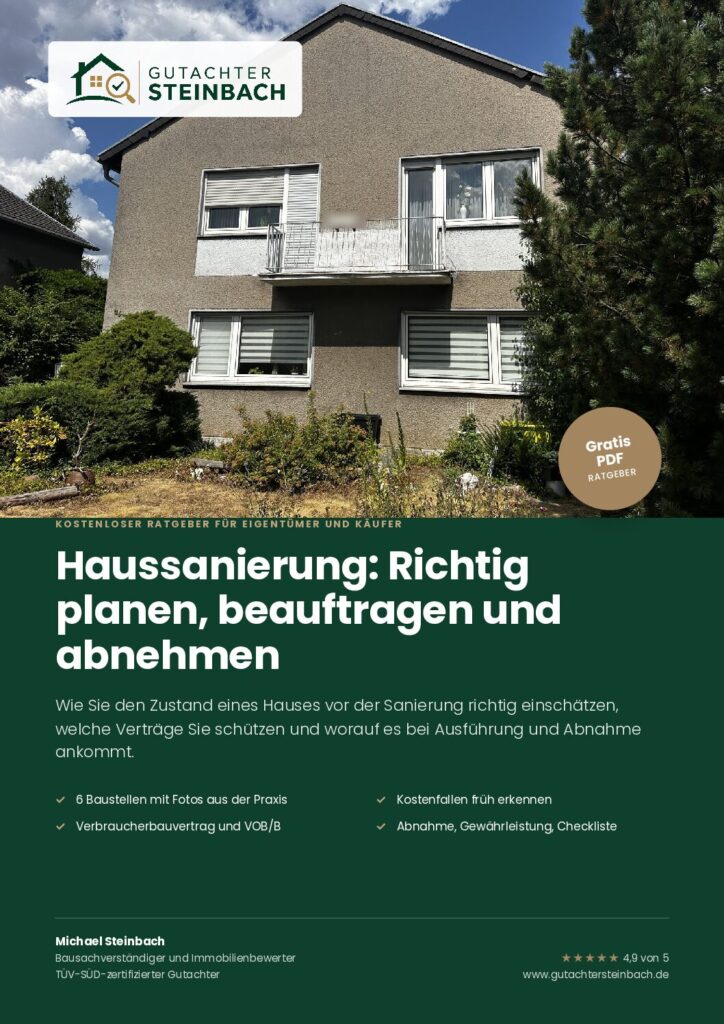 Haussanierung: Richtig planen, beauftragen und abnehmen – kostenloser Ratgeber als PDF